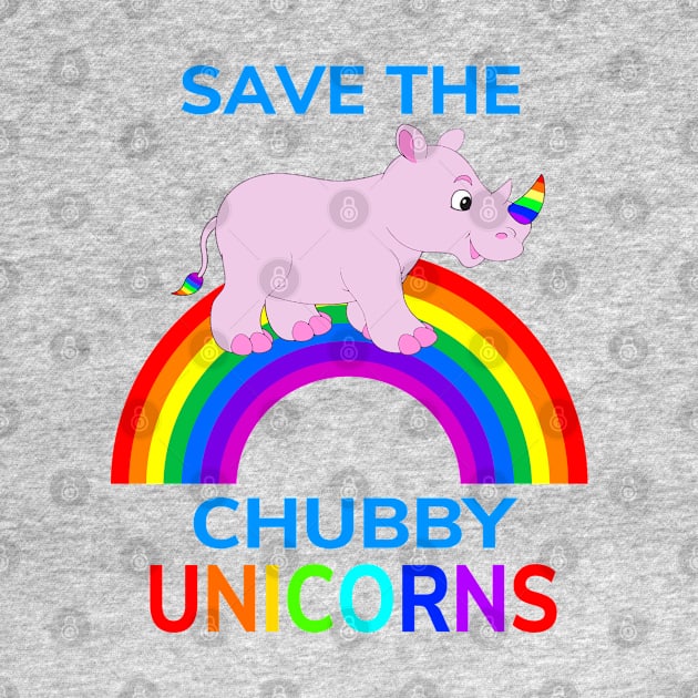 Save The Chubby Unicorns T-Shirt - Funny Rhino Tee For Kids by Ilyashop